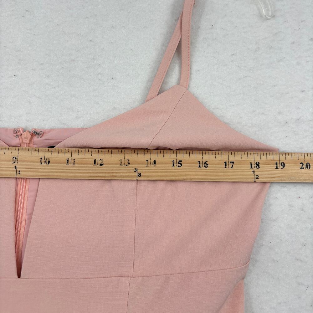Lulus Mini Dress Size L Blush Pink Lined Keyhole Neck Back Zip Stretch - Picture 6 of 8